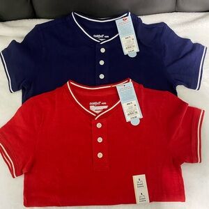 Cat & Jack Kids' Button Down Shirts in Navy and Red